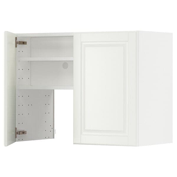 METOD - Wall cb f extr hood w shlf/door, white/Bodbyn off-white , 80x60 cm - best price from Maltashopper.com 49504396