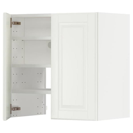 METOD - Wall cb f extr hood w shlf/door, white/Bodbyn off-white, 60x60 cm - best price from Maltashopper.com 59505258