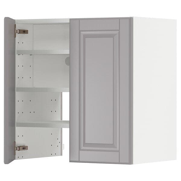 METOD - Wall cb f extr hood w shlf/door, white/Bodbyn grey, 60x60 cm - best price from Maltashopper.com 19505279