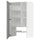 METOD wall cb f extr hood w shlf/door, white/Bodbyn grey, 60x100 cm
