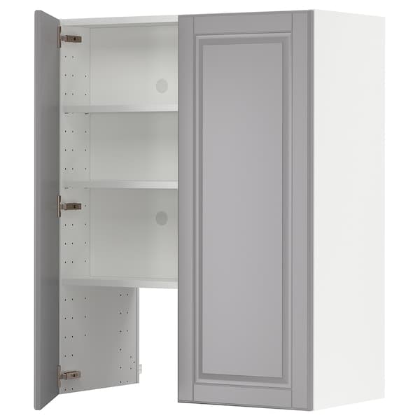 METOD - Wall cb f extr hood w shlf/door, white/Bodbyn grey, 80x100 cm - best price from Maltashopper.com 39504306