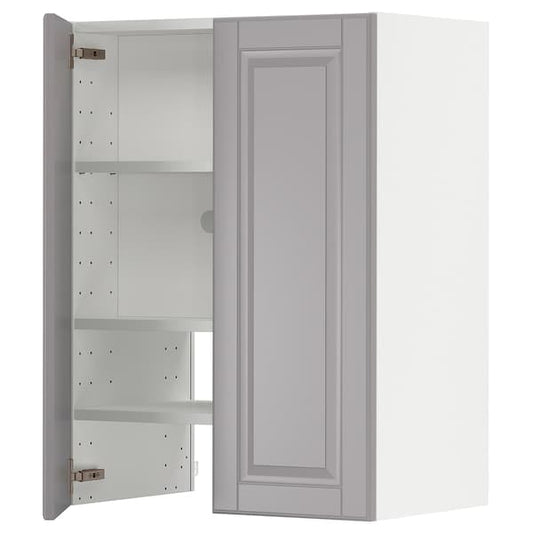 Ikea METOD - Wall cb f extr hood w shlf/door, white/Bodbyn grey, 60x80 cm
