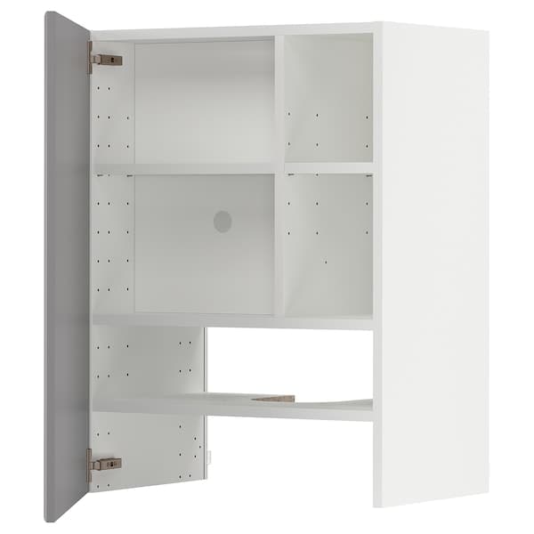 METOD - Wall cb f extr hood w shlf/door, white/Bodbyn grey, 60x80 cm - best price from Maltashopper.com 59504485