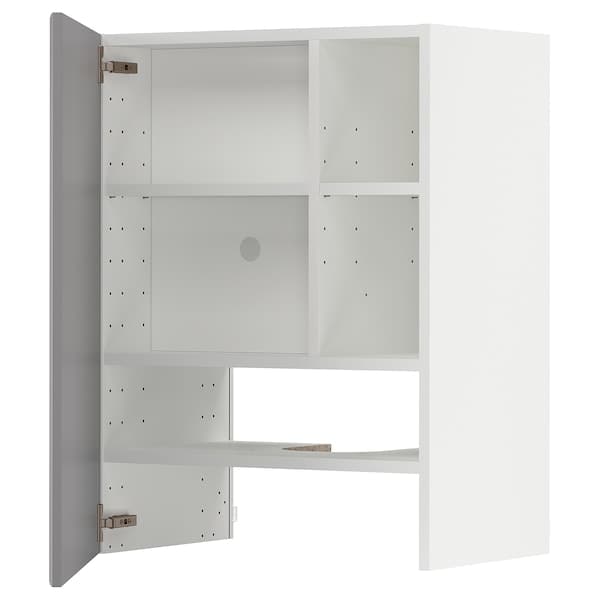 Ikea METOD - Wall cb f extr hood w shlf/door, white/Bodbyn grey, 60x80 cm