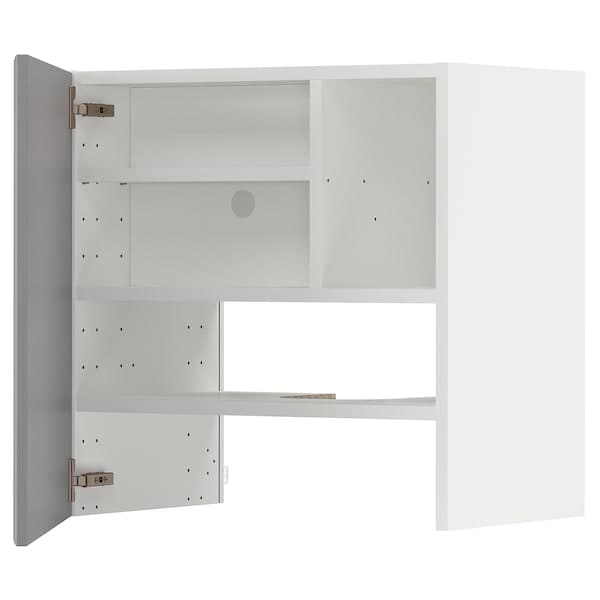 Ikea METOD - Wall cb f extr hood w shlf/door, white/Bodbyn grey, 60x60 cm