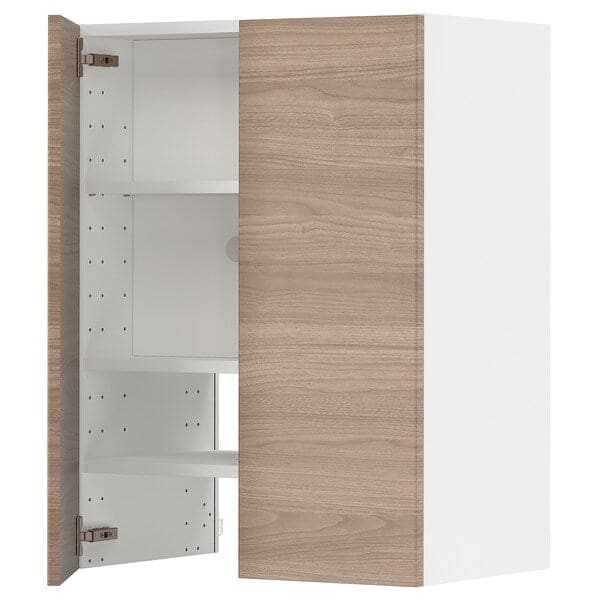 Ikea METOD - Wall unit for hood with shelf/door, white/brokhult light grey, , 60x80 cm