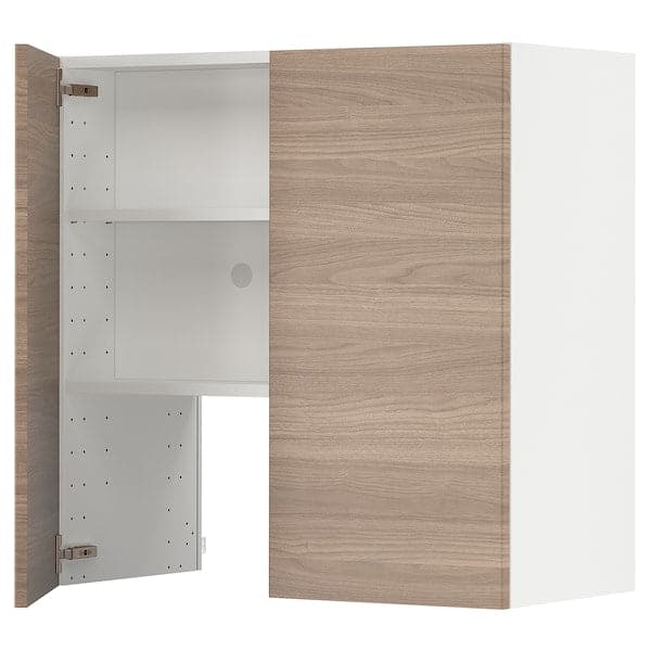 METOD - Wall unit for hood with shelf/door, white/brokhult light grey, , 80x80 cm - best price from Maltashopper.com 29504340