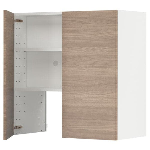 METOD - Wall unit for hood with shelf/door, white/brokhult light grey, , 80x80 cm