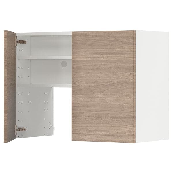 METOD - Hood wall unit with shelf/door, white/Brokhult light grey, , 80x60 cm - best price from Maltashopper.com 29504397