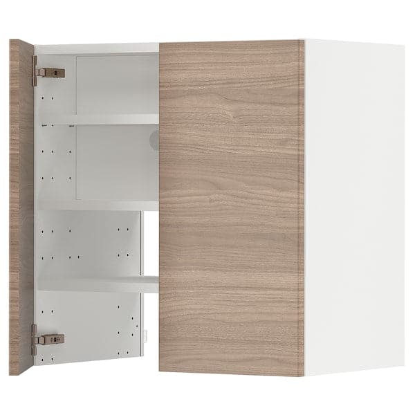 METOD - Hood wall unit with shelf/door, white/Brokhult light grey, , 60x60 cm - best price from Maltashopper.com 39505259