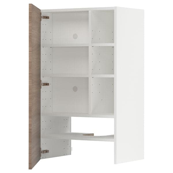 METOD - Hood wall unit with shelf/door, white/Brokhult light grey, , 60x100 cm - best price from Maltashopper.com 99504209