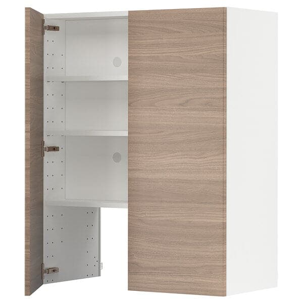 METOD - Hood wall unit with shelf/door, white/Brokhult light grey, , - best price from Maltashopper.com 09504280