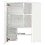METOD wall cb f extr hood w shlf/door, white Enköping/white wood effect, 60x80 cm