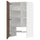 METOD wall cb f extr hood w shlf/door, white Enköping/brown walnut effect, 60x100 cm