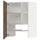 METOD wall cb f extr hood w shlf/door, white Enköping/brown walnut effect, 60x80 cm