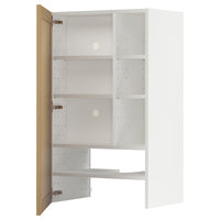 METOD - Wall cb f extr hood w shlf/door, white/Forsbacka oak, 60x100 cm - best price from Maltashopper.com 29509385