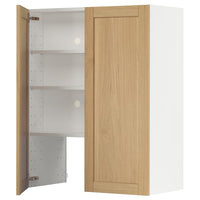 METOD - Wall cb f extr hood w shlf/door, white/Forsbacka oak, 80x100 cm - best price from Maltashopper.com 69509388