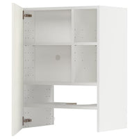 METOD wall cb f extr hood w shlf/door, white/Havstorp beige, 60x80 cm