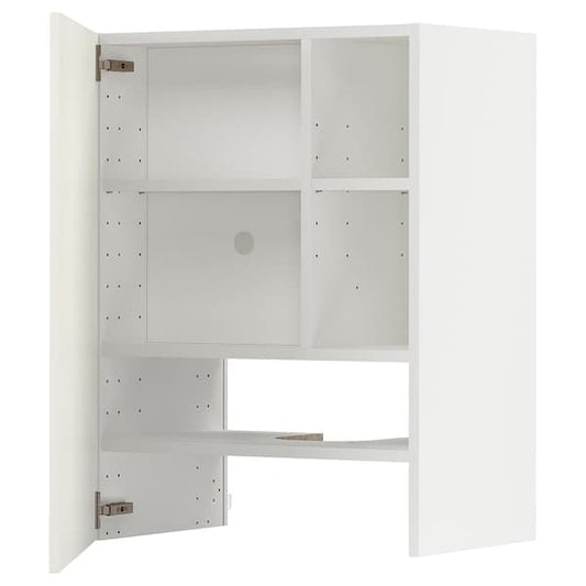 Ikea METOD - Wall cb f extr hood w shlf/door, white/Havstorp beige , 60x80 cm