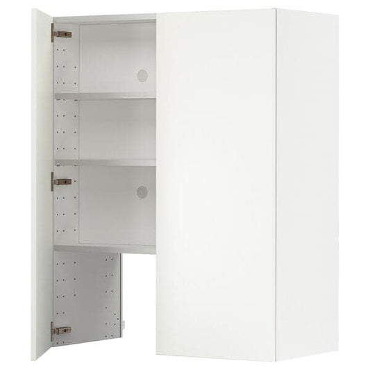 Ikea METOD - Wall cb f extr hood w shlf/door, white/Havstorp beige , 80x100 cm