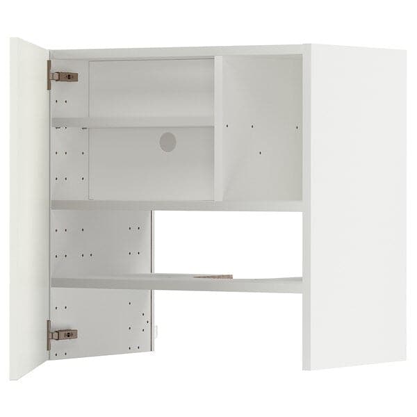 METOD - Wall cb f extr hood w shlf/door, white/Havstorp beige, 60x60 cm - best price from Maltashopper.com 89505346