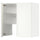 METOD wall cb f extr hood w shlf/door, white/Havstorp beige, 80x80 cm