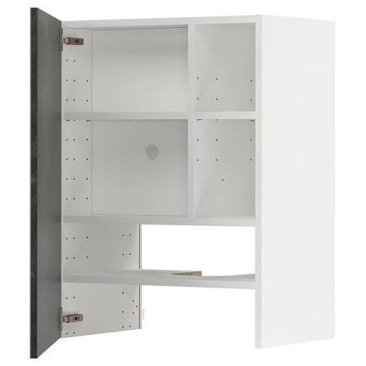 METOD - Hood wall unit with shelf/door, white/Kalhyttan concrete effect dark grey, , - best price from Maltashopper.com 09504459