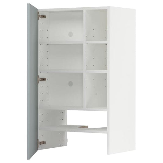 Ikea METOD - Wall cb f extr hood w shlf/door, white/Kallarp light grey-blue , 60x100 cm