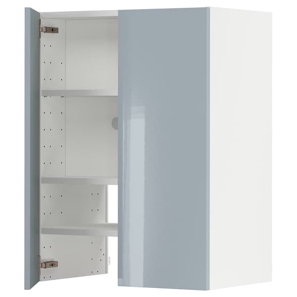 Ikea METOD - Wall cb f extr hood w shlf/door, white/Kallarp light grey-blue, 60x80 cm