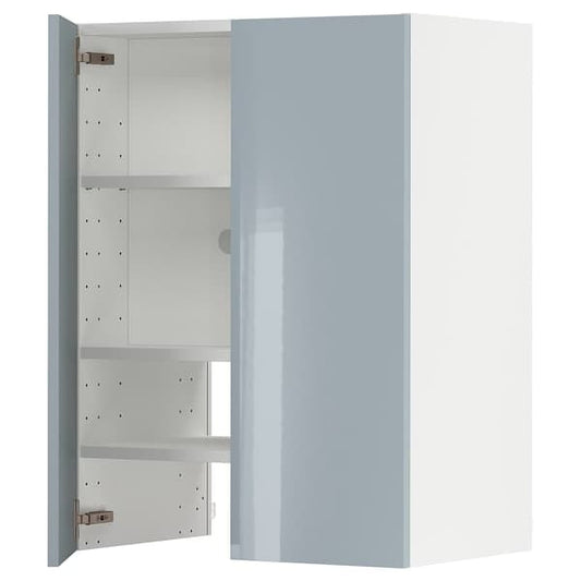 Ikea METOD - Wall cb f extr hood w shlf/door, white/Kallarp light grey-blue, 60x80 cm