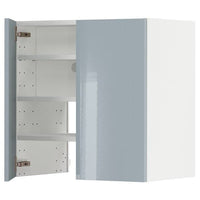 METOD - Wall cb f extr hood w shlf/door, white/Kallarp light grey-blue , 60x60 cm - best price from Maltashopper.com 59505263