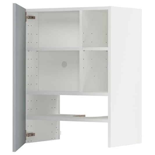 Ikea METOD - Wall cb f extr hood w shlf/door, white/Kallarp light grey-blue, 60x80 cm