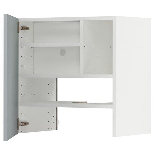 Ikea METOD - Wall cb f extr hood w shlf/door, white/Kallarp light grey-blue , 60x60 cm