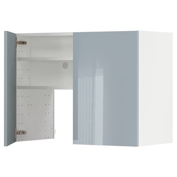 Ikea METOD - Wall cb f extr hood w shlf/door, white/Kallarp light grey-blue, 80x60 cm