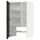METOD wall cb f extr hood w shlf/door, white/Lerhyttan black stained, 60x100 cm