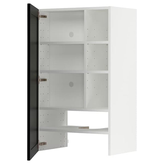 Ikea METOD - Wall cb f extr hood w shlf/door, white/Lerhyttan black stained, 60x100 cm
