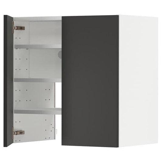 Ikea METOD - Wall cb f extr hood w shlf/door, white/Nickebo matt anthracite , 60x60 cm