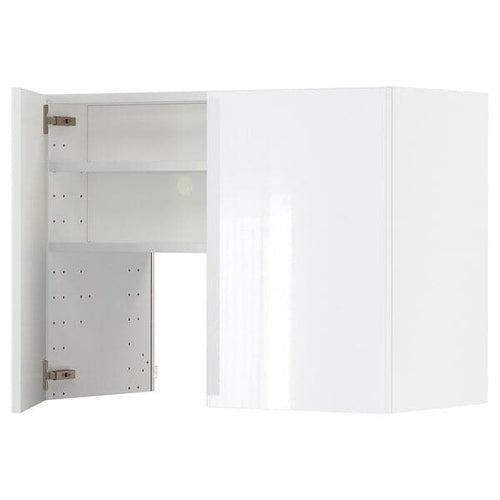 METOD wall cb f extr hood w shlf/door, white/Ringhult white, 80x60 cm