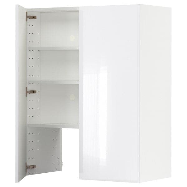 Ikea METOD - Wall cb f extr hood w shlf/door, white/Ringhult white, 80x100 cm