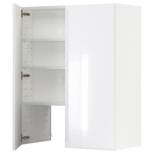 METOD wall cb f extr hood w shlf/door, white/Ringhult white, 80x100 cm