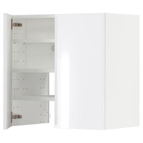 METOD wall cb f extr hood w shlf/door, white/Ringhult white, 60x60 cm