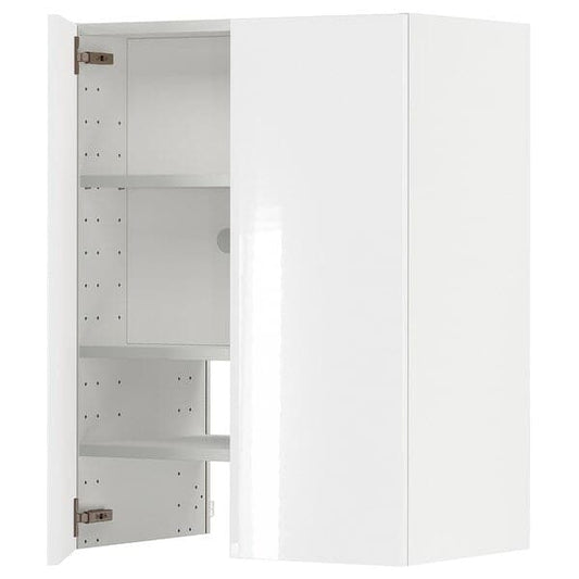 Ikea METOD - Wall cb f extr hood w shlf/door, white/Ringhult light grey , 60x80 cm