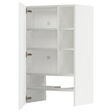 METOD wall cb f extr hood w shlf/door, white/Ringhult light grey, 60x100 cm