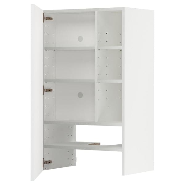 METOD - Wall cb f extr hood w shlf/door, white/Ringhult light grey , 60x100 cm - best price from Maltashopper.com 49504221