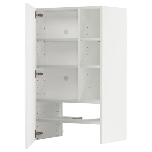 METOD - Wall cb f extr hood w shlf/door, white/Ringhult light grey , 60x100 cm