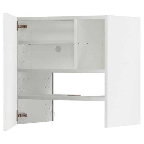 METOD - Wall cb f extr hood w shlf/door, white/Ringhult light grey, 60x60 cm