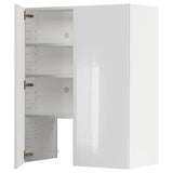 METOD wall cb f extr hood w shlf/door, white/Ringhult light grey, 80x100 cm