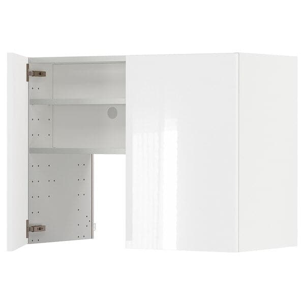 Ikea METOD - Wall cb f extr hood w shlf/door, white/Ringhult light grey , 80x60 cm