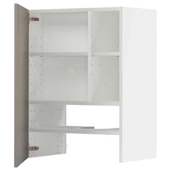 Ikea METOD - Wall cb f extr hood w shlf/door, white/Stensund beige, 60x80 cm