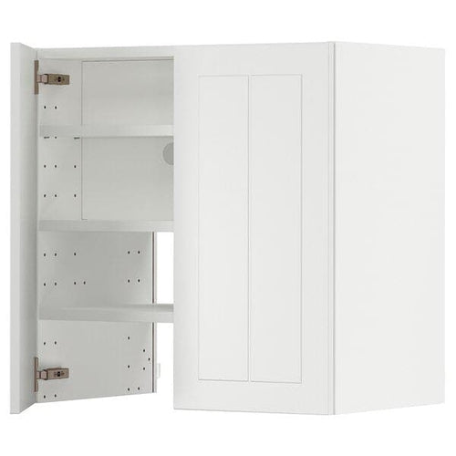 METOD - Wall cb f extr hood w shlf/door, white/Stensund white, 60x60 cm